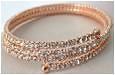 Bracelet 3 ROWS OF 2MM  CRYSTALS ELASTIC COIL BANGLE. 637B0314
