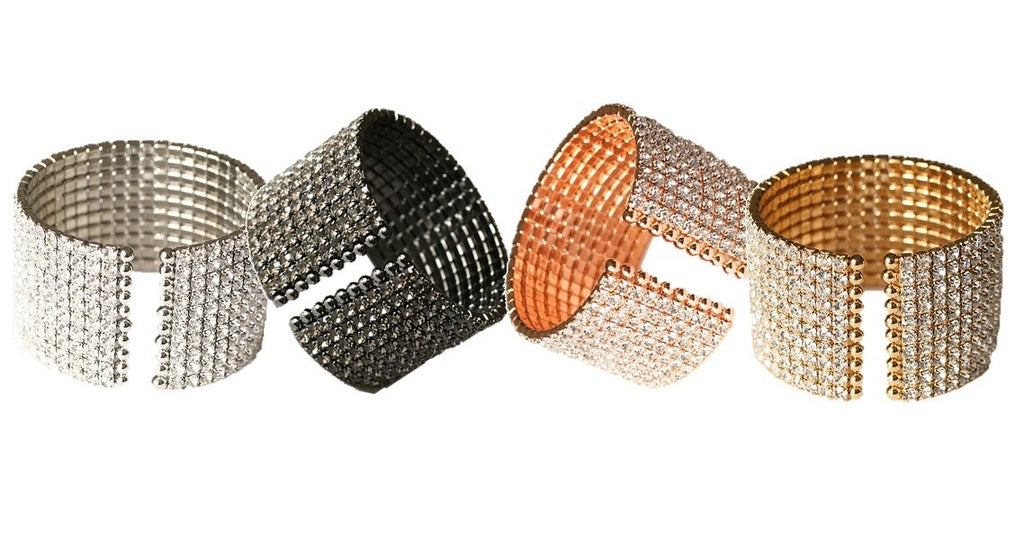 Bracelet  GENUINE FINE CZECH CRYSTALS OPEN ENDS ELASTIC BANGLE. 637B01410