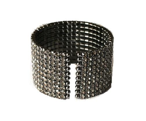 Bracelet  GENUINE FINE CZECH CRYSTALS OPEN ENDS ELASTIC BANGLE. 637B01410