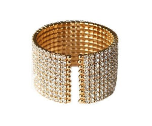 Bracelet  GENUINE FINE CZECH CRYSTALS OPEN ENDS ELASTIC BANGLE. 637B01410