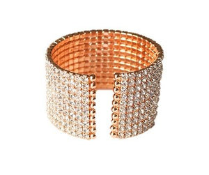 Bracelet  GENUINE FINE CZECH CRYSTALS OPEN ENDS ELASTIC BANGLE. 637B01410