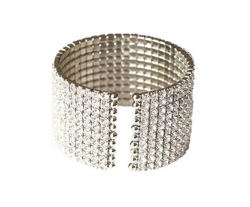 Bracelet  GENUINE FINE CZECH CRYSTALS OPEN ENDS ELASTIC BANGLE. 637B01410