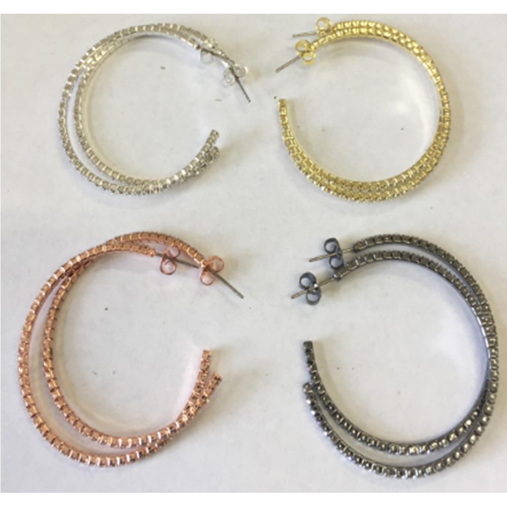 40MM HQ CRYSTALS HOOP EARRING