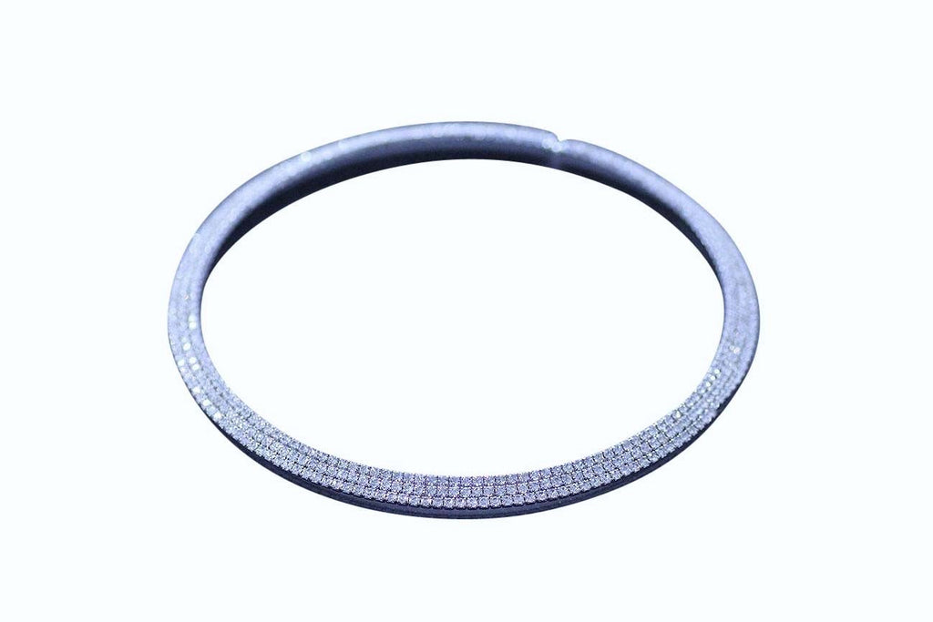 Crystals Electroplated Elastic Collar Necklace - RHODIUM