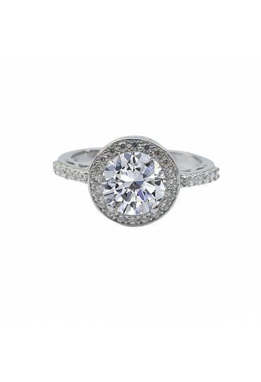 2 CT round Zirconite cubic zirconia Halo ring. 638R2076A