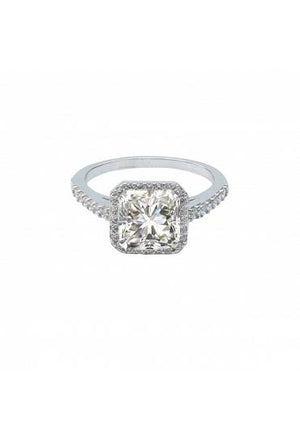 Ring 2 CT cushion square  cubic zirconia Halo  638R2078A