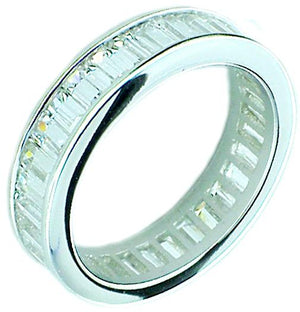 Ring Zirconite Cubic Zirconia Baguettes Eternity Sterling Silver Ring 602R71386