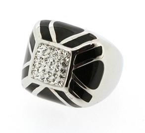 Sqaure Crystals Ring - Clear