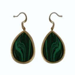 Satin Gold Textured Earrings - RE-CONSTRUCTED TURQUISE