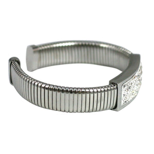 Bracelet with Paved Crystal Bar Stainless Steel 655B1124