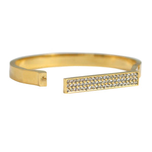 Bracelet Fine  with Paved Crystal Bar Stainless Steel 655B1203