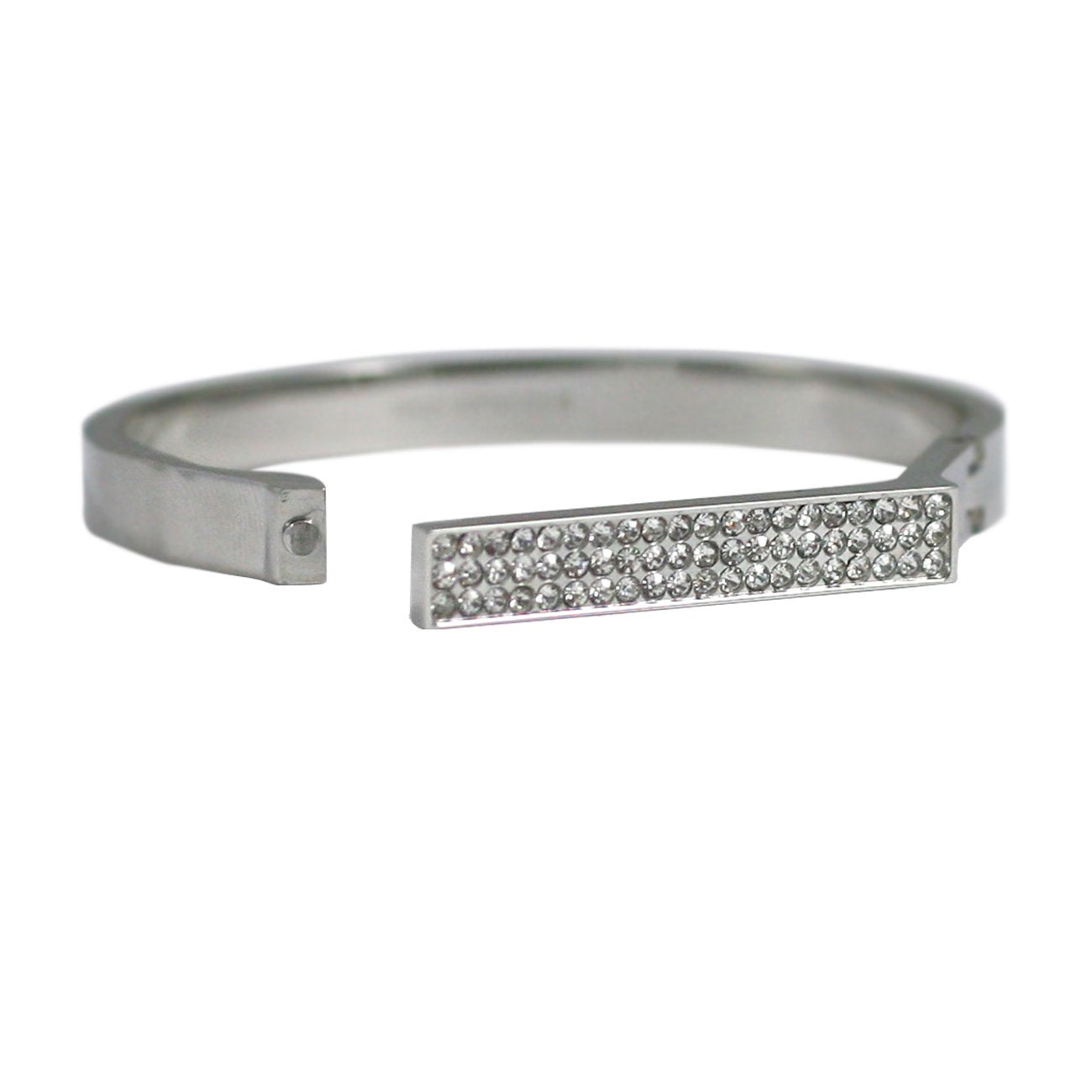 Bracelet Fine  with Paved Crystal Bar Stainless Steel 655B1203