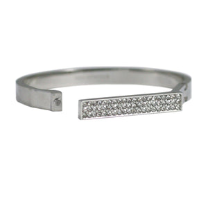 Bracelet Fine  with Paved Crystal Bar Stainless Steel 655B1203