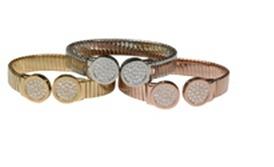 Circles Stainless Stee Fine Cuff Bangle-In Three Colors