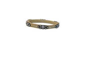 Square station Jeweled and textured Satin hinged oval Alloy base Bold bangle