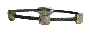 Bracelet Magnetic Closure Stainless steel Twisted 2 Tone cable . 655B3053