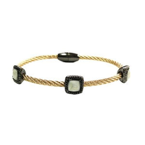 Bracelet Magnetic Closure Stainless steel Twisted 2 Tone cable . 655B3053