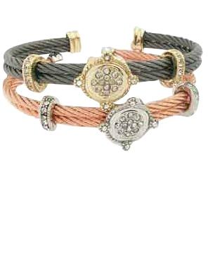Double Cable Stackable Bracelet-In Two Colors