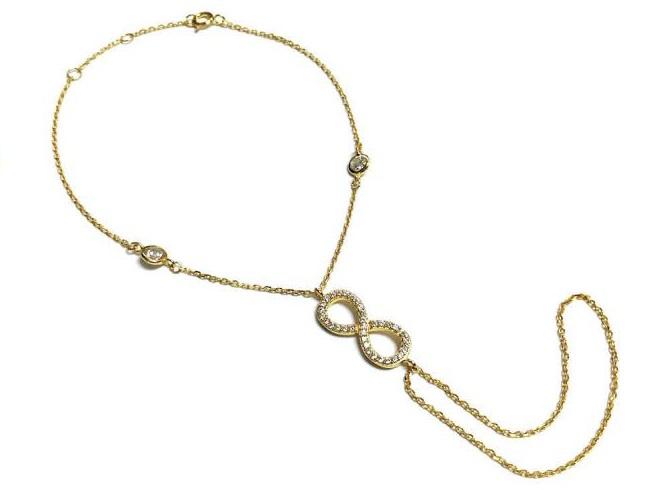 Bracelet  Center Pave and 2-Stations on chain 655B70244