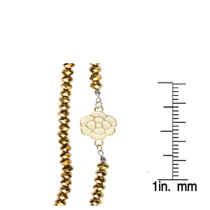 Necklace Double Beads Flower stations  655N1