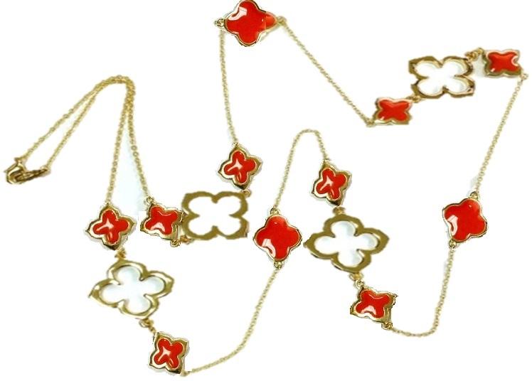 Necklace 36'' opulent multi station with enamel. 655N3103