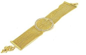 Circle Insert On Multi Link Strand Bracelet 700B717