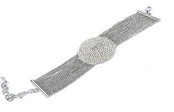 Embedded Dome Bracelet-Rhodium