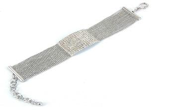 Fine Crystal Multi Link Strand Bracelet - Rhodium