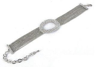Multi Link Strand Bracelet-Rhodium