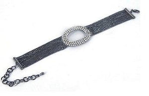 Bracelet Fine Multi Link Strand With Center Oval 700B1810