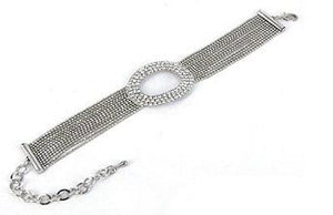 Multi Link Strand Bracelet-Rhodium