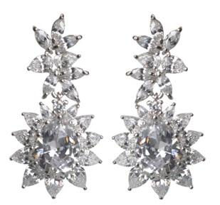 Large Brilliant Couture Post/French Clip Earrings