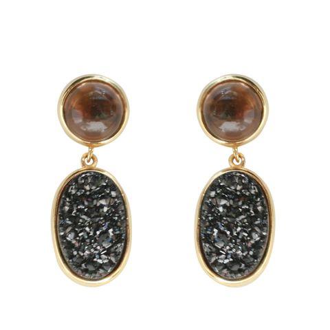 Bezel Setting Drop Earring