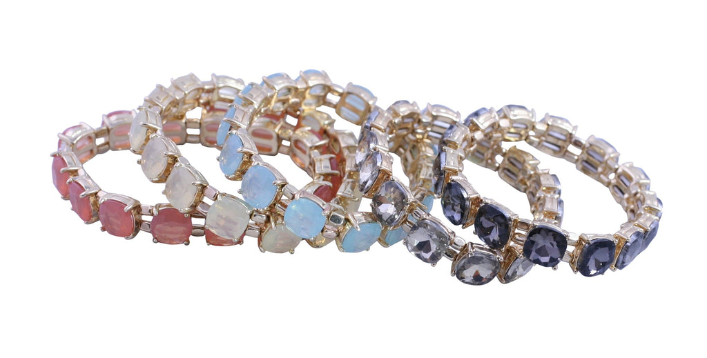Bracelet  Cushion square crystal stretch Bracelet  661B384