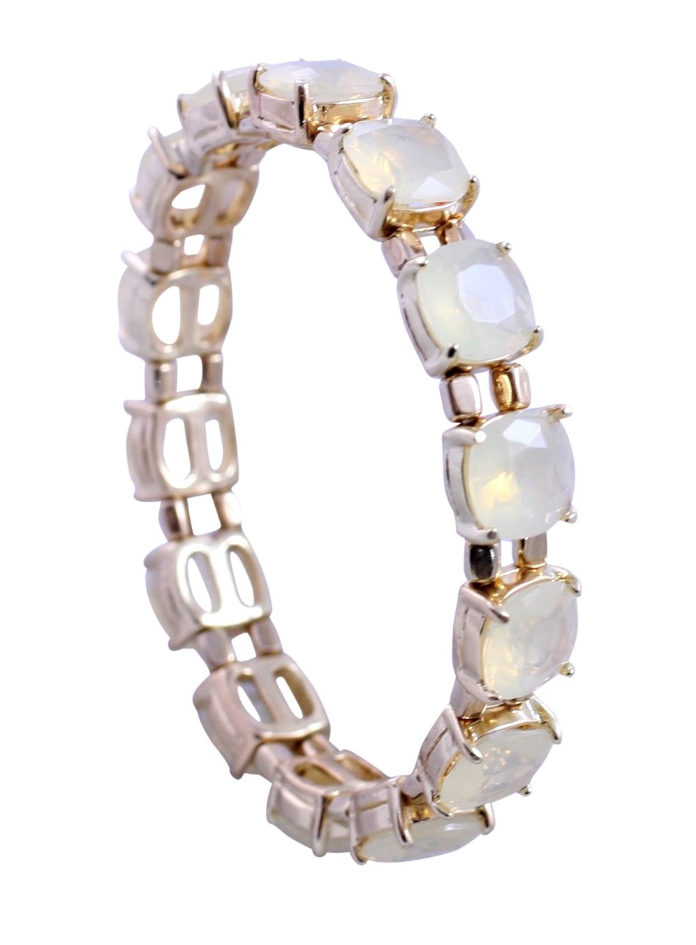 10MM Sequenced cushion square black diamond crystal stones stretch bracelet  661B384