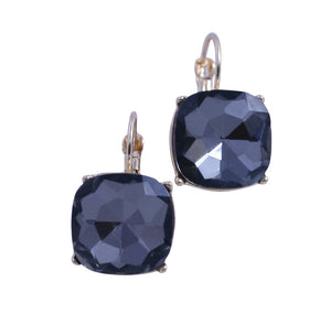 A pair of zirconmania cushion square dangle earrings in fun opaque pastel colors, style 661E810.