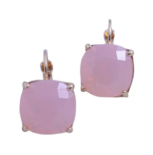The zirconmania Earrings cushion square dangle 661E810 feature fun opaque pastel colors in a square design with simple hooks.