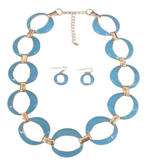 Necklace Gold Link Electroplated Set 664S0030