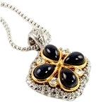 Cabochon Pears Two Tone Pendant