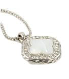 Classic Moon Stone Two Tone Pendant - Sliver