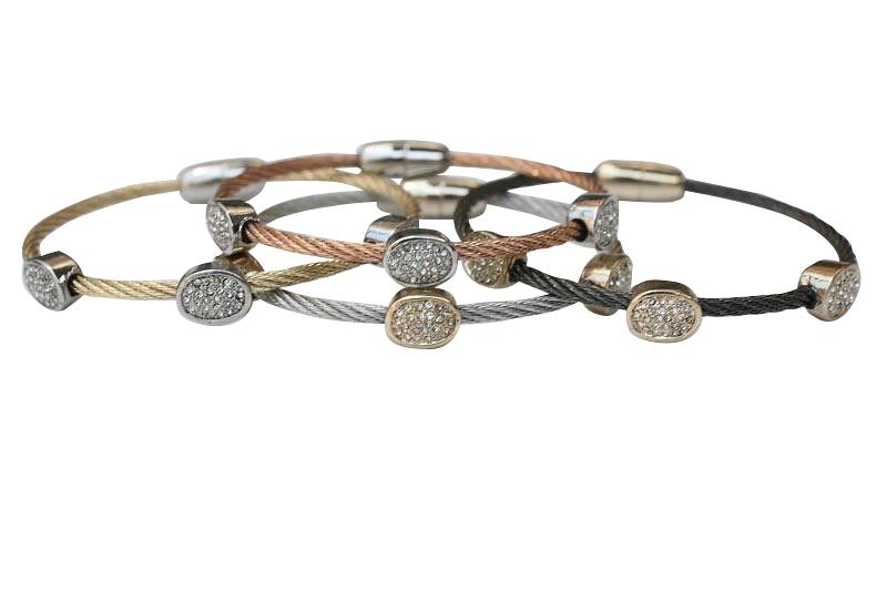 Gold Electroplated Twisted Cable Bracelet-In Various Colors