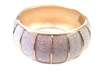 Glitter Dust Hinged Dome Bangle