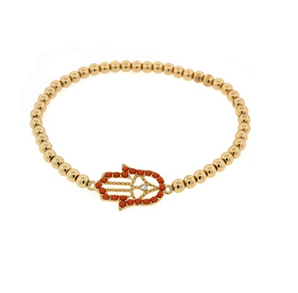 Bracelet 3MM Gold Bead  with Outline 671B1764
