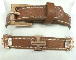 Square Cross Double Wrap Leather Bracelet