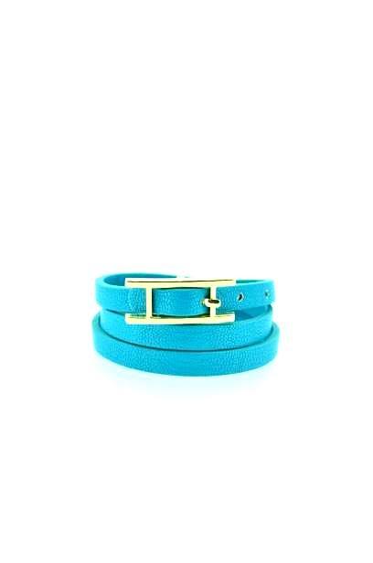 Bracelet Plate buckle double wrap Leather   675B045
