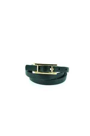 Bracelet Plate buckle double wrap Leather   675B045