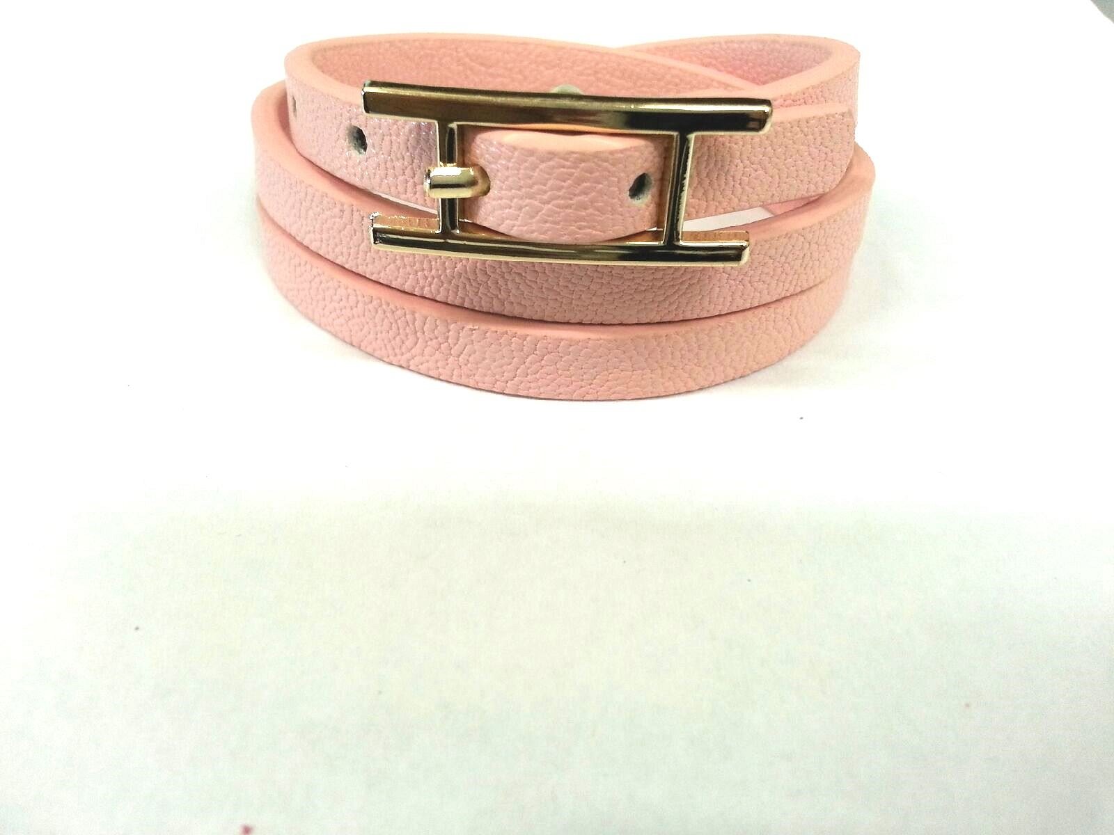 Bracelet Plate buckle double wrap Leather   675B045