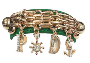 Bracelet Link and chain leather .:675B068