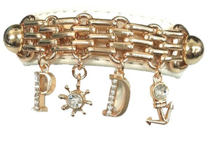 Bracelet Link and chain leather .:675B068