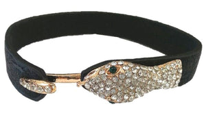 Crystal pave snake leather bracelet 675B106